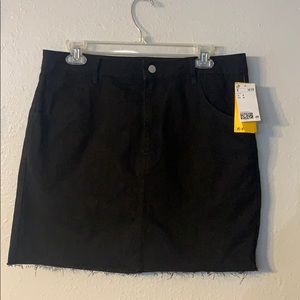 Black Denim Mini Skirt
